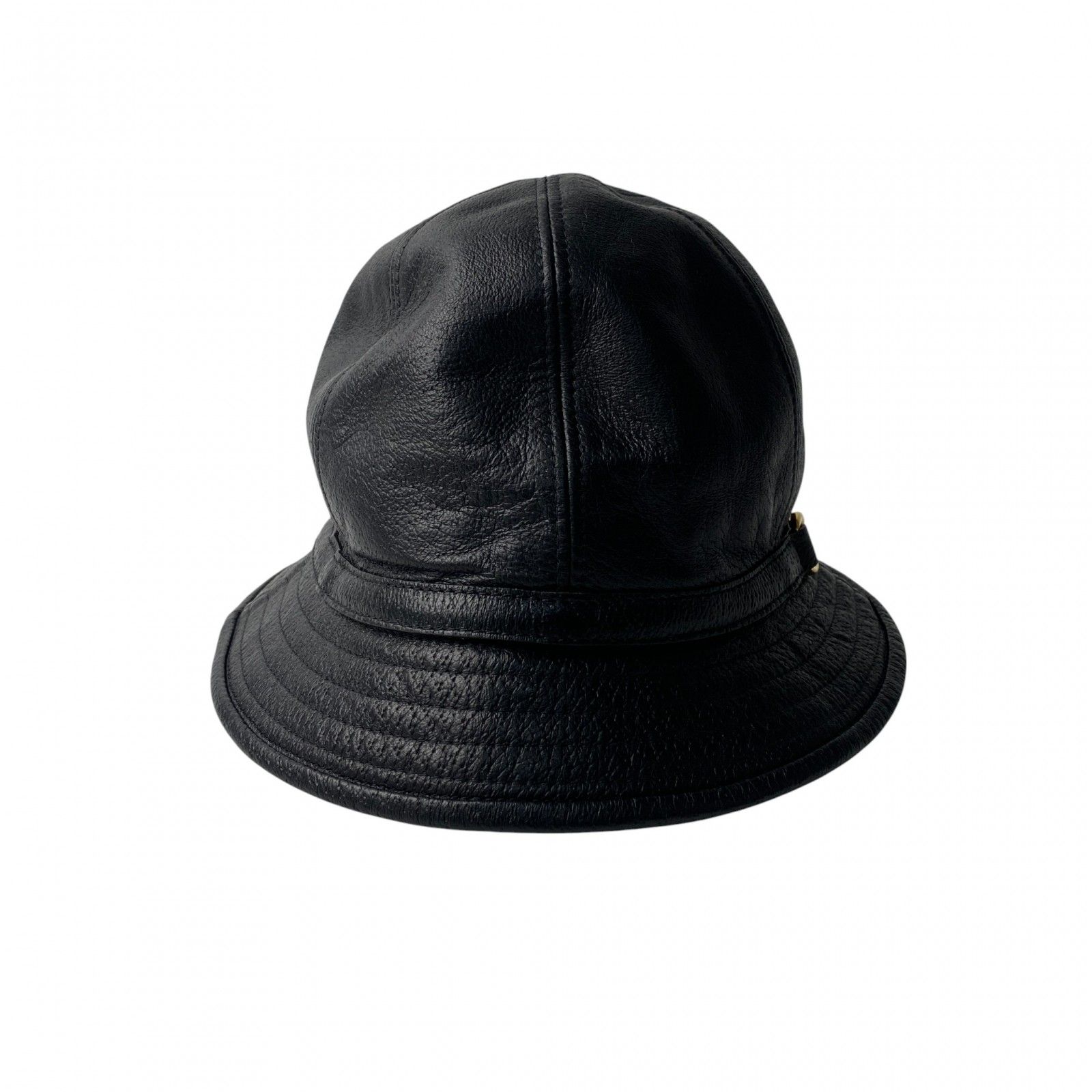 グッチ GUCCI レディース バケットハット ブラック レザー S