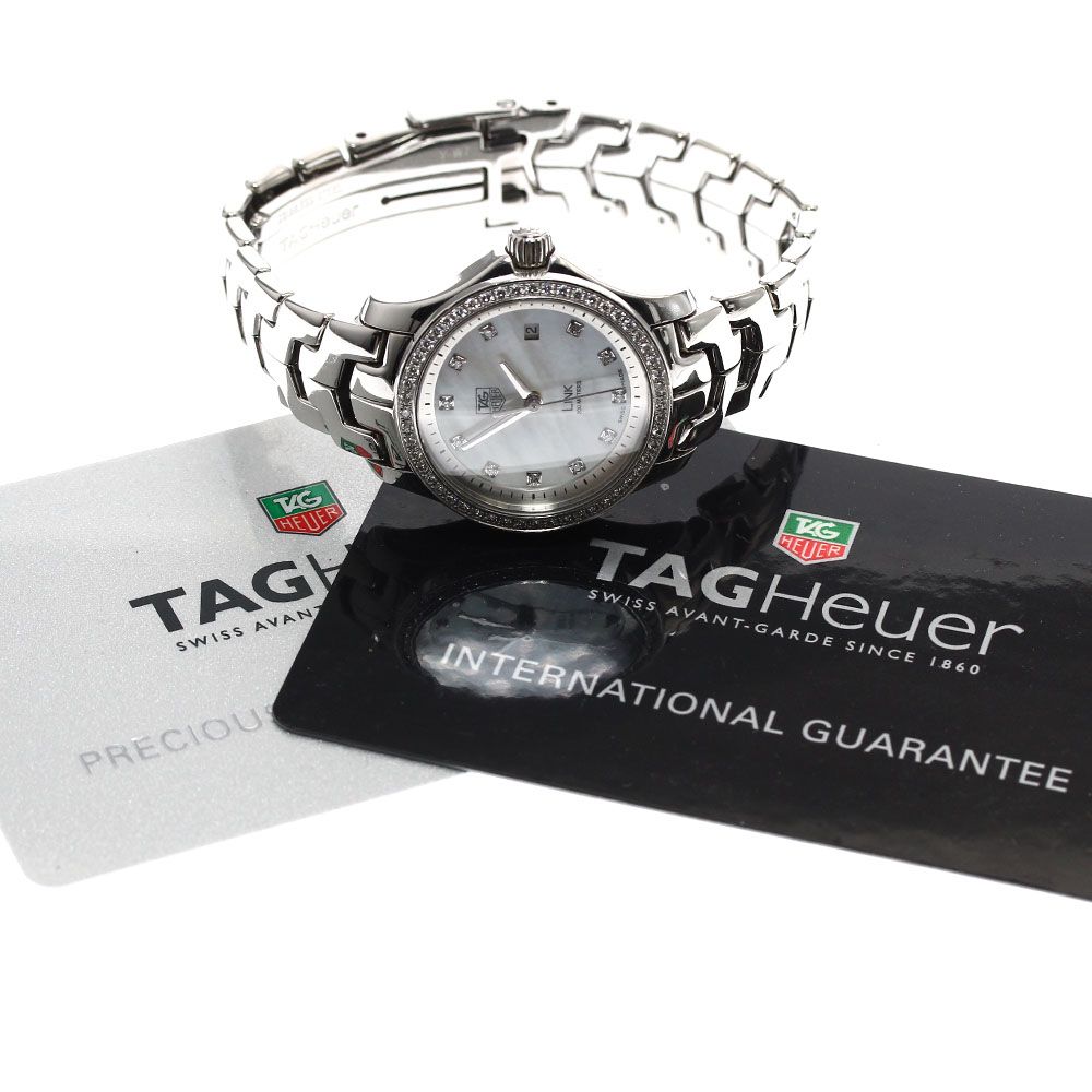 稼働品！タグホイヤー♦︎レディース腕時計 タグホイヤー TAG HEUER WJF1319 リンク 11P ダイヤべゼル
