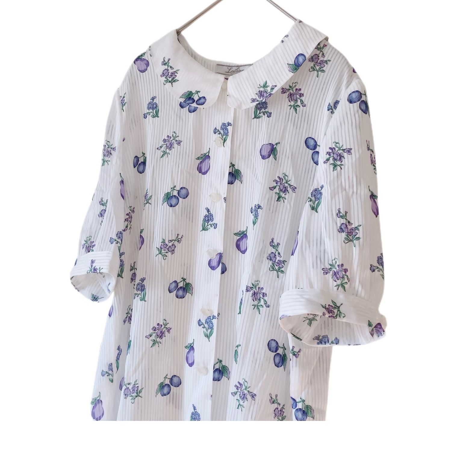 z1387【美品】Leilian レリアン シアーブラウス シャドー
