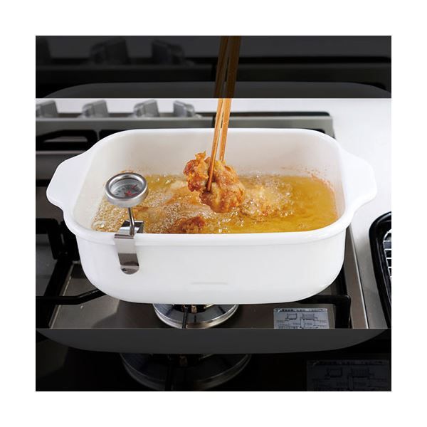 富士ホーロー 角型天ぷら鍋ワイド 27 5 17 9 cm 0 L 適正容量 2 6 満水容量