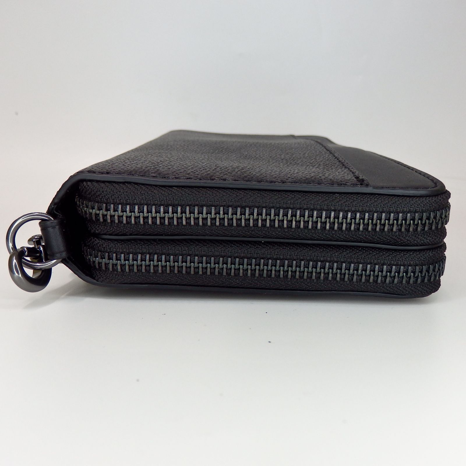 【未使用保管品】コーチ 長財布 オーガナイザー クラッチバッグ ロゴ レザー 黒 COACH】コーチ シグネチャー トラベル オーガナイザー 長財布