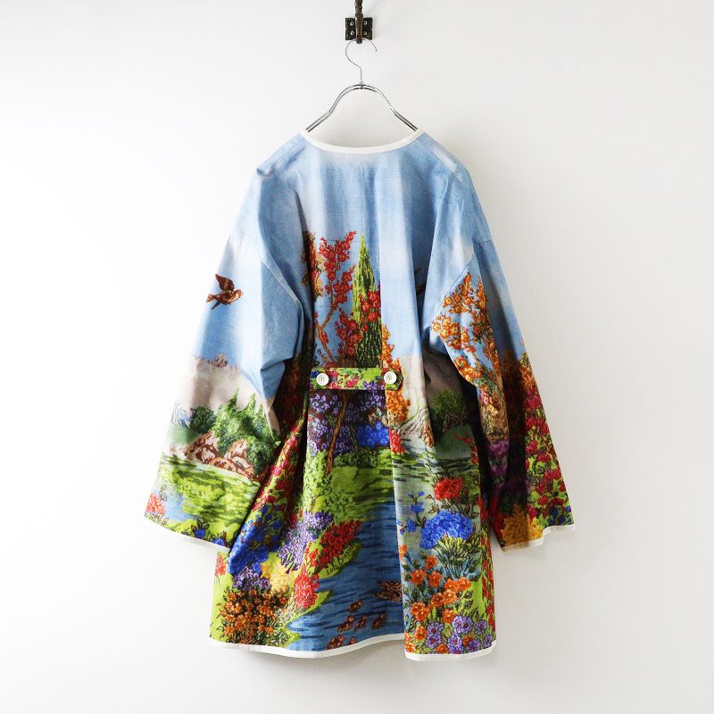 2025SS ロイスクレヨン Lois CRAYON ピクセル ロングコート M｜ブルー トップス 羽織り アウター 2400014643978