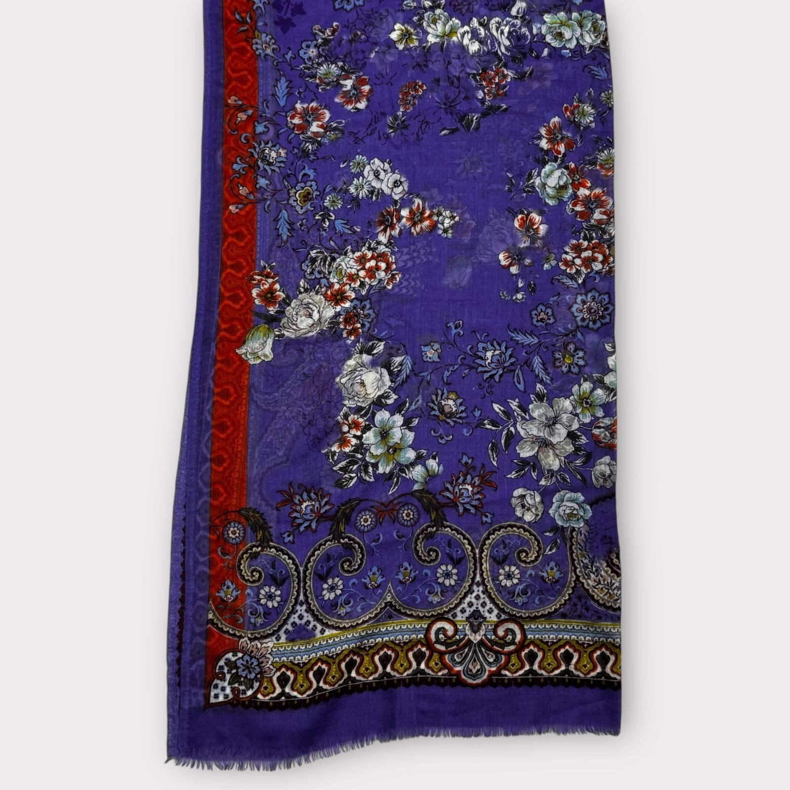 超美品✨ETRO エトロ　ペイズリー　フラワー　大判　ストール　カシミヤ100% 超美品！ETRO エトロ ペイズリー フラワー 大判 ストール