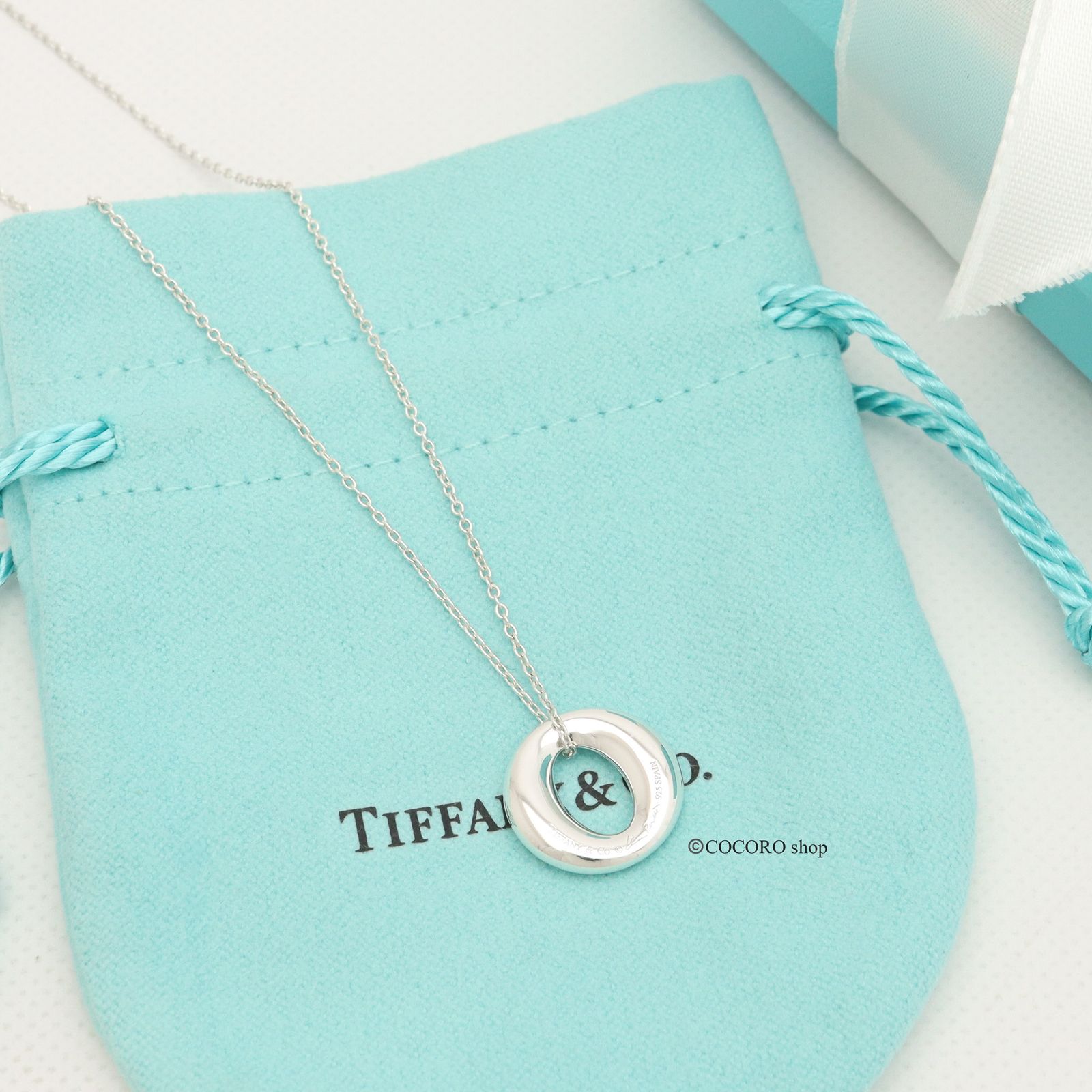 【美品】ティファニー TIFFANY&Co. セビアナ O エルサペレッティ ネックレス AG925