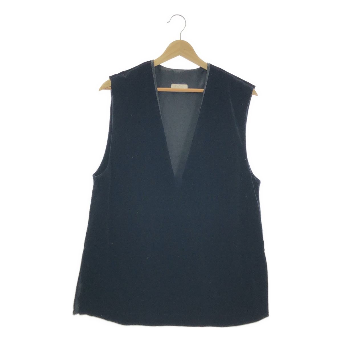 Tomorrowland BALLSEY トゥモローランドボールジー 2025AW マット ベロア Vネック ベスト 36 ブラック レディース