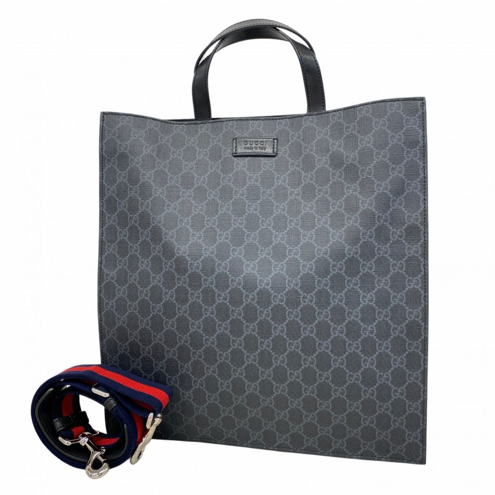グッチ Gucci グッチ トートバッグ GGスプリーム シェリーライン 495559 ブラック メンズ
