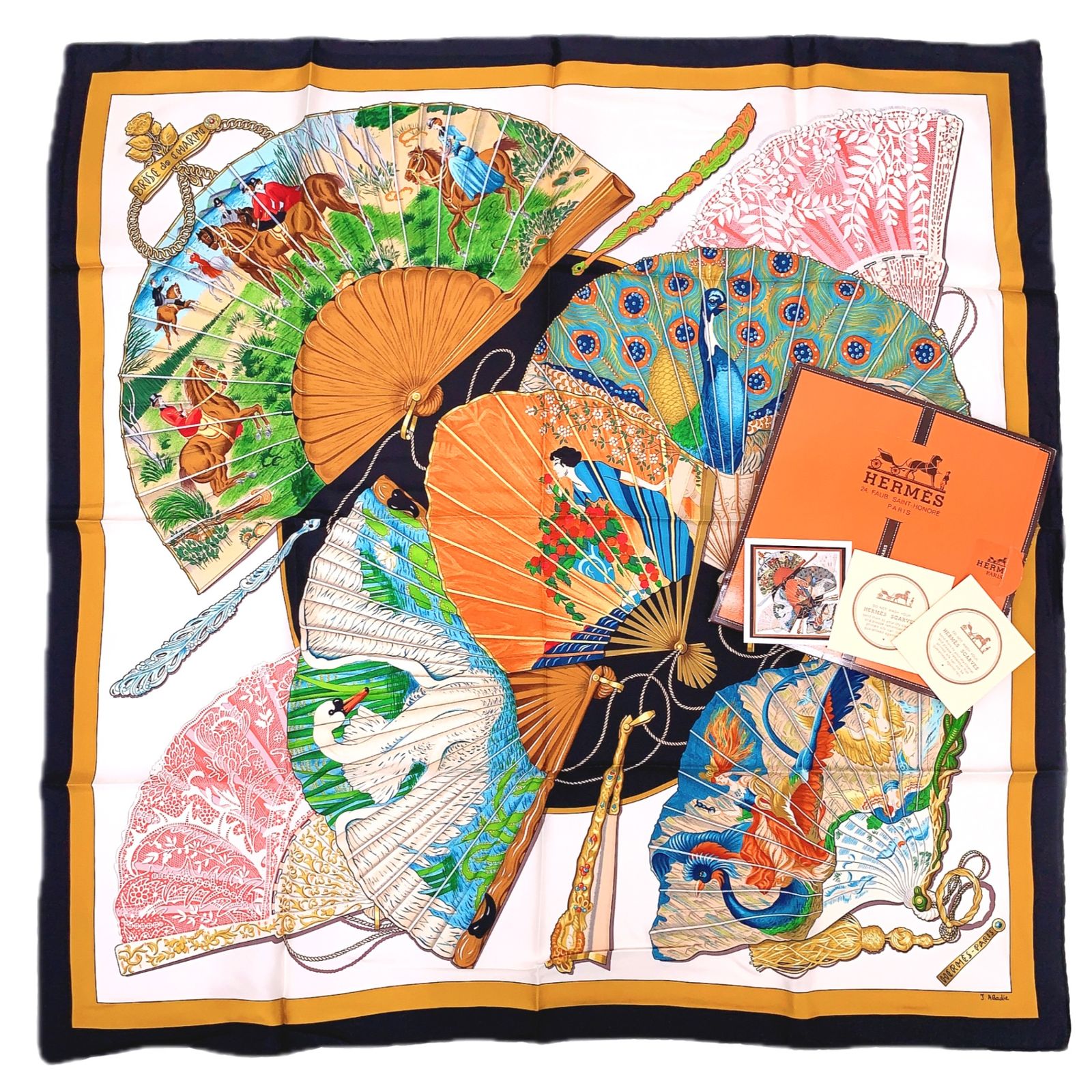 未使用品 HERMES エルメス カレ90 BRISE de CHARME 魅惑のそよ風
