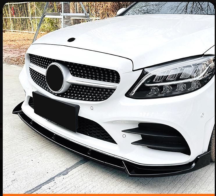 適用メルセデス Cクラス W205 C205 S205 19-21 AMG フロントリップ スポイラー エアロ パーツ 外装 ドレスアップ