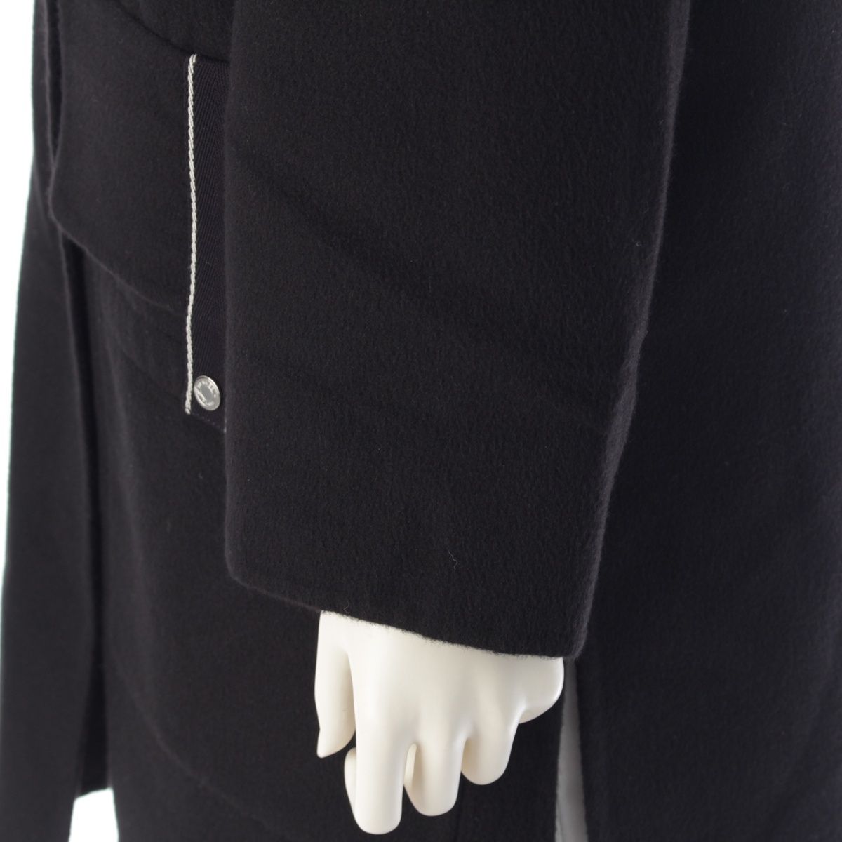 エルメス 20SS カシミヤ セリエボタン ノーカラー コート アウター  