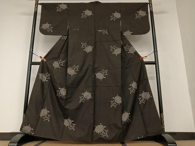 平和屋着物○本場縞大島紬 格子 正絹 逸品 DAAS3388ps