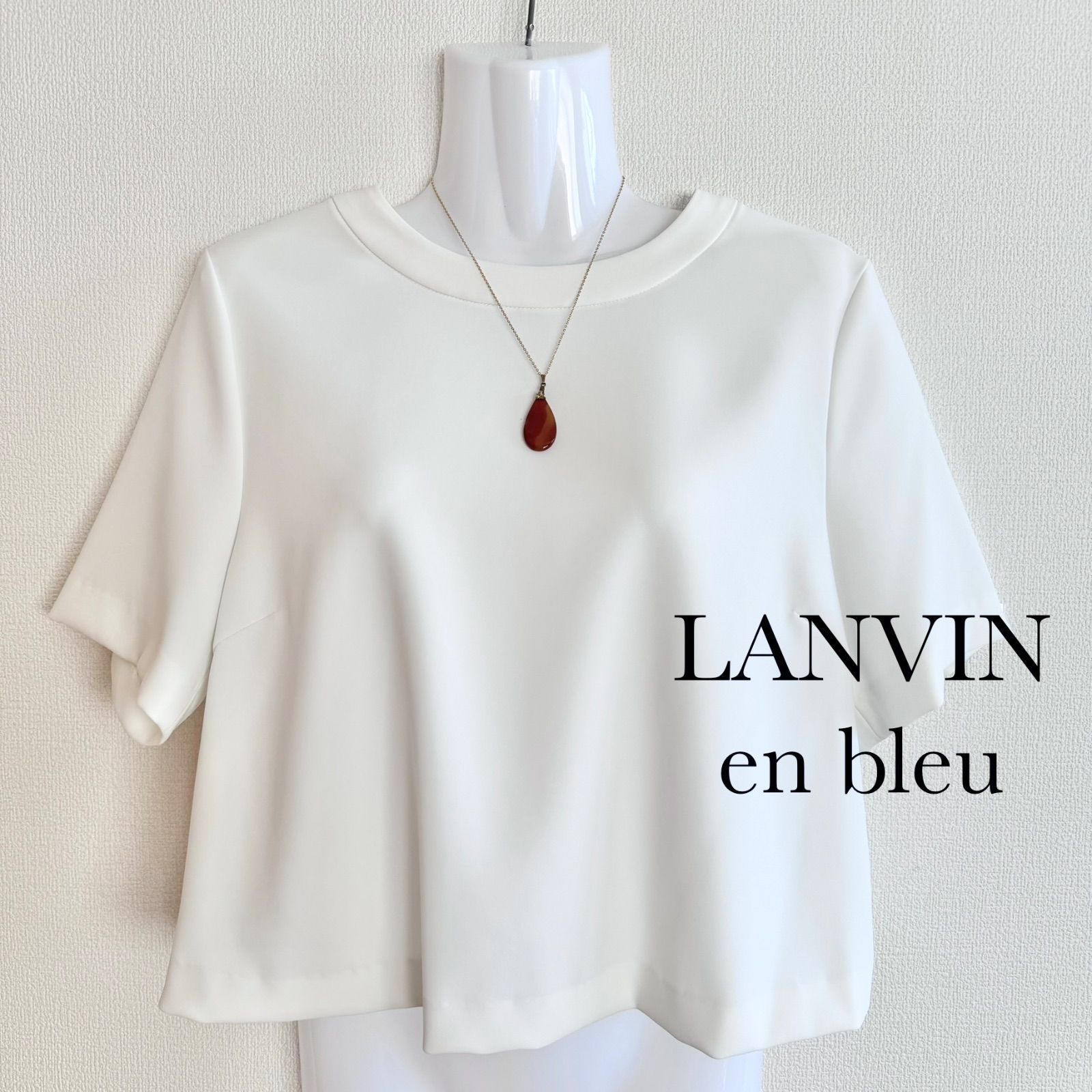 LANVIN en bleu バックファスナー半袖ブラウス