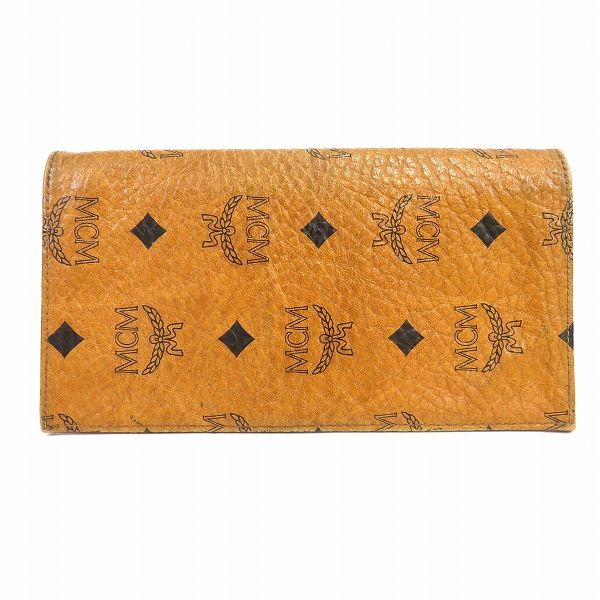 [美品]MCM エムシーエム モノグラム ヴィセトス柄 レザー 二つ折り 財布 axe エムシーエム MCM 財布 長財布 二つ折り モノグラム ヴィセトス柄