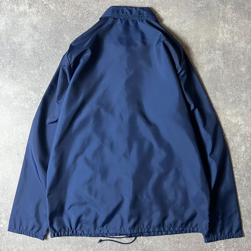 70s JCPenney ナイロンコーチジャケット 青 袖プリント ヒッピー 70s JCPenney ナイロンコーチジャケット 青 袖プリント ヒッピー