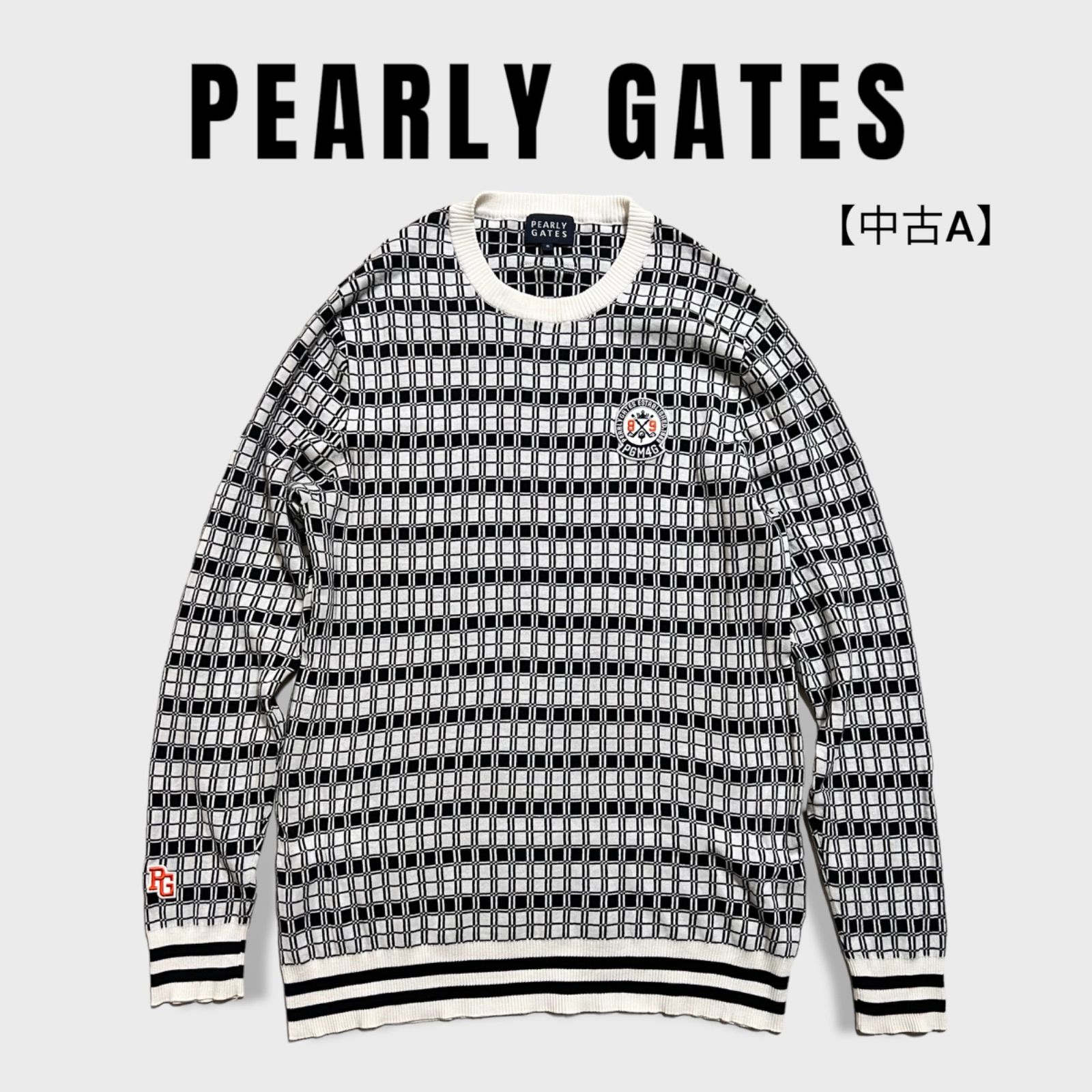 美品】メンズ PEARLYGATES ニット セーター 総柄 5 ホワイト ブラック 薄手 ニット セーター クルーネック ゴルフウェア メンズゴルフ  ゴルファー パーリーゲイツ - メルカリ