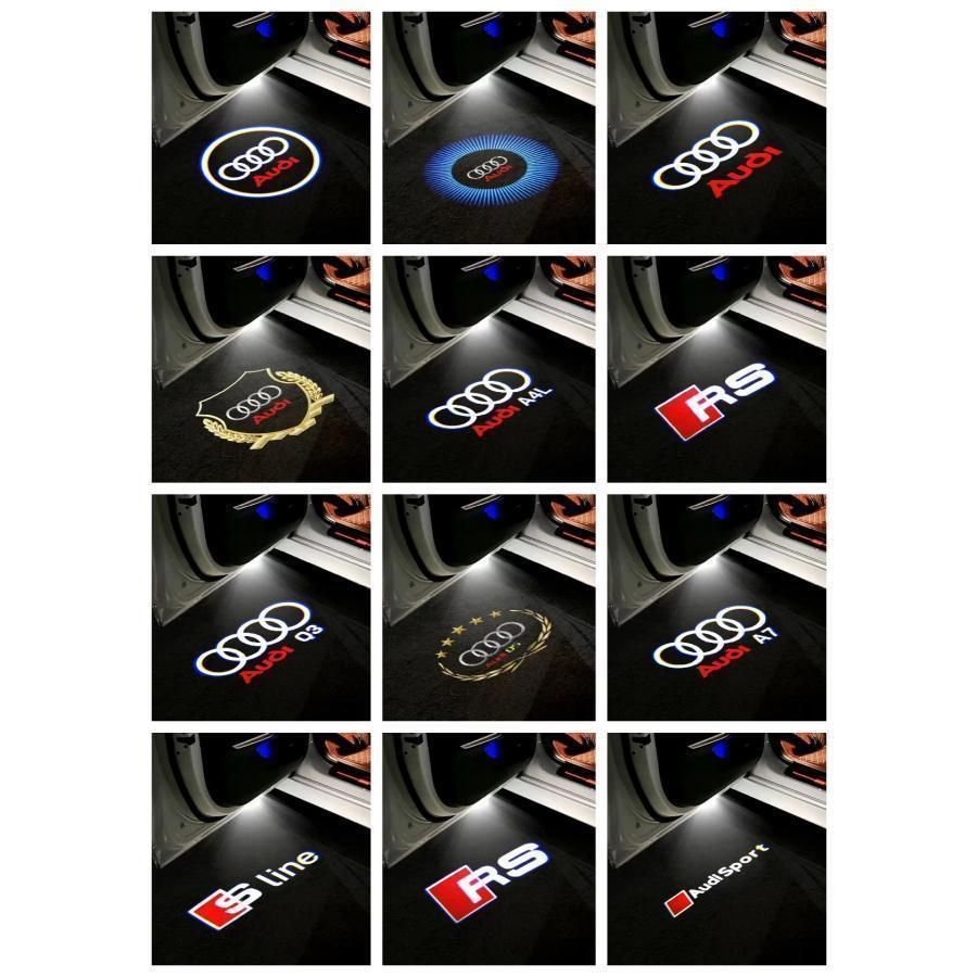 車のドアプロジェクターアウディAUDI A1 A3 A4 A5 A6 A7 A8 S/RS TT Q1 Q2 Q3 Q4 Q5 Q7 LED プロジェクター 左右2個セット ドア エントリーライトHD