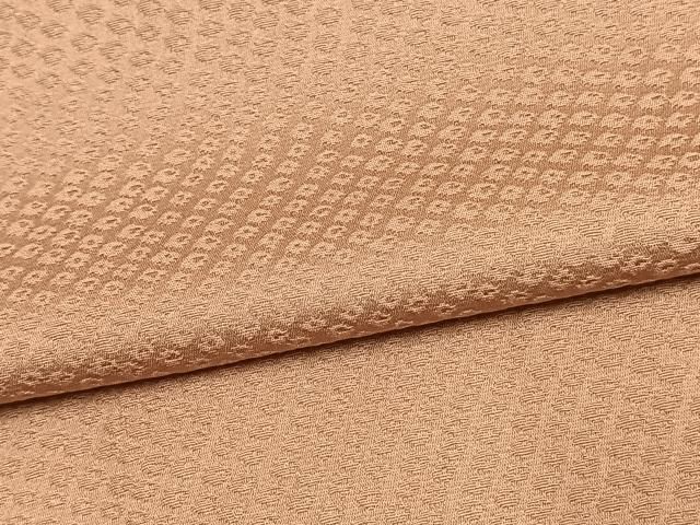 平和屋着物▽上質な色無地 単衣 鹿の子地紋 珊瑚色 正絹 逸品 未使用