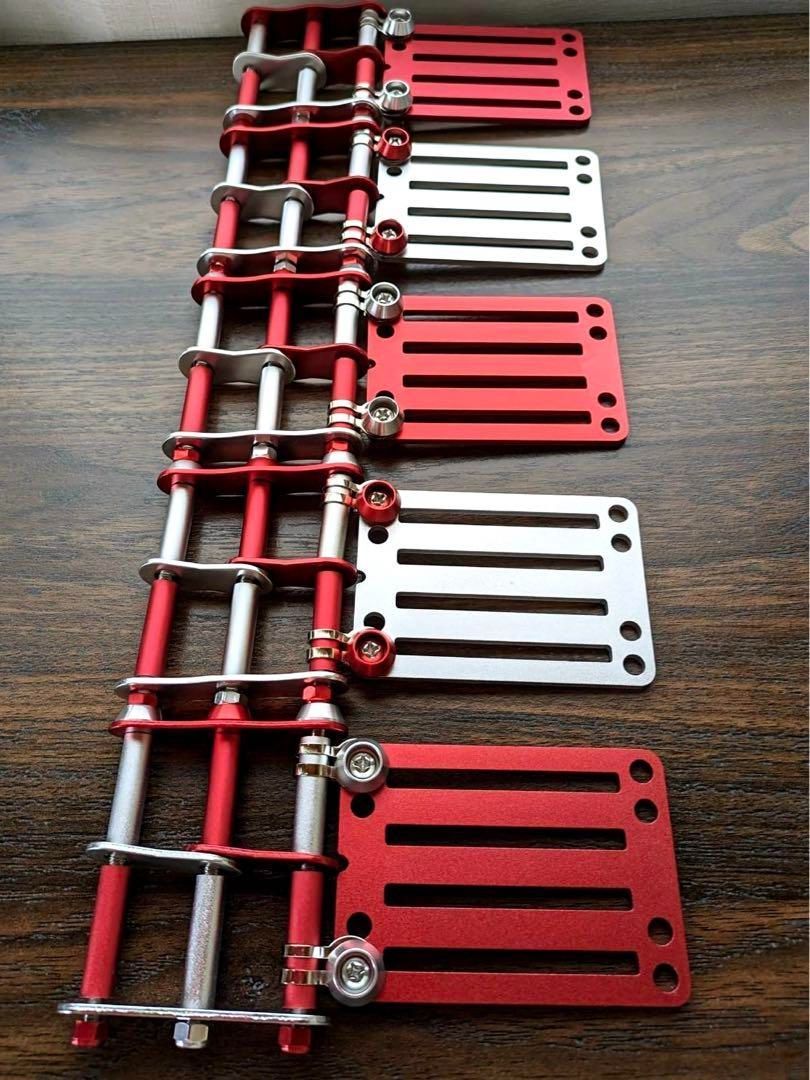 オリジナルベルトループ付き3連チェーン レッド×シルバー ニックスベルトループ対応 腰道具 腰道具 腰袋 カスタムチェーン ニックス風 タジマセフ バリスティック ハンマー差し ペンドラ