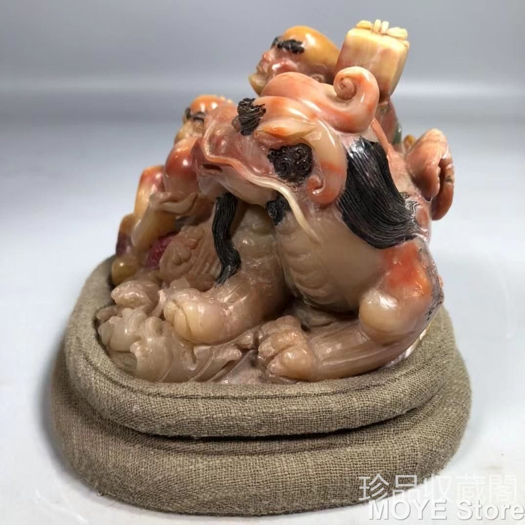 中国古美術 旧蔵三色寿山石