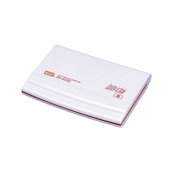 マックス 瞬乾スタンプ台 大形 赤 SA-302SE 1セット 10個