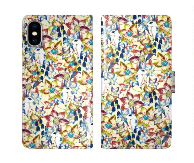 [AQUOS sense8 SH-54D/SHG11] iPhone16 ケース スカラー スマホケース 手帳型 iPhone16 Pro ケース アイフォン16 15 14 13 12 11 スマホカバー 全機種対応 手帳 ScoLar カラフル ウサギ 花