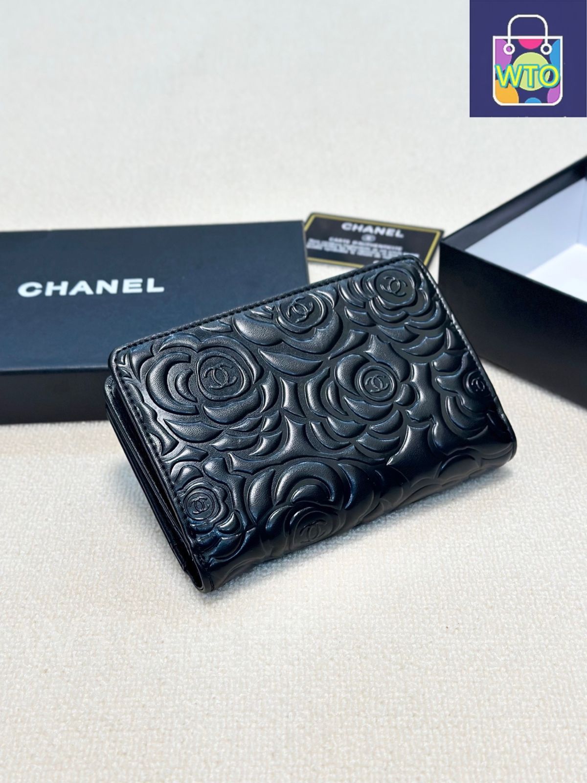 CHANEL カメリア　ストレート新品未使用 CHANEL(シャネル) / カメリア/長財布/レザー/ブラック | 中古品