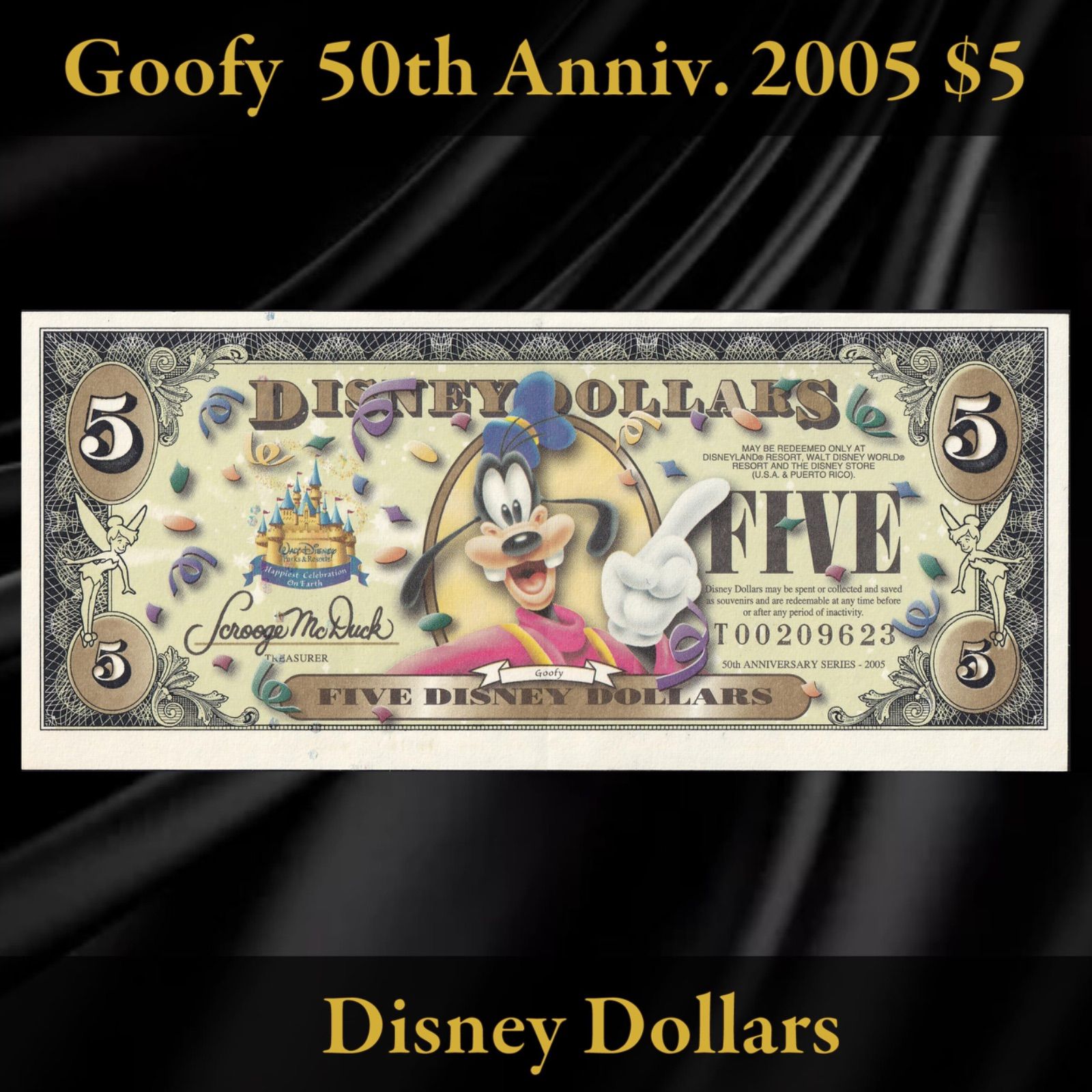 ディズニーダラー　2005年　グーフィー ディズニーダラー 2005年 5ドル グーフィー / ディズニーランド