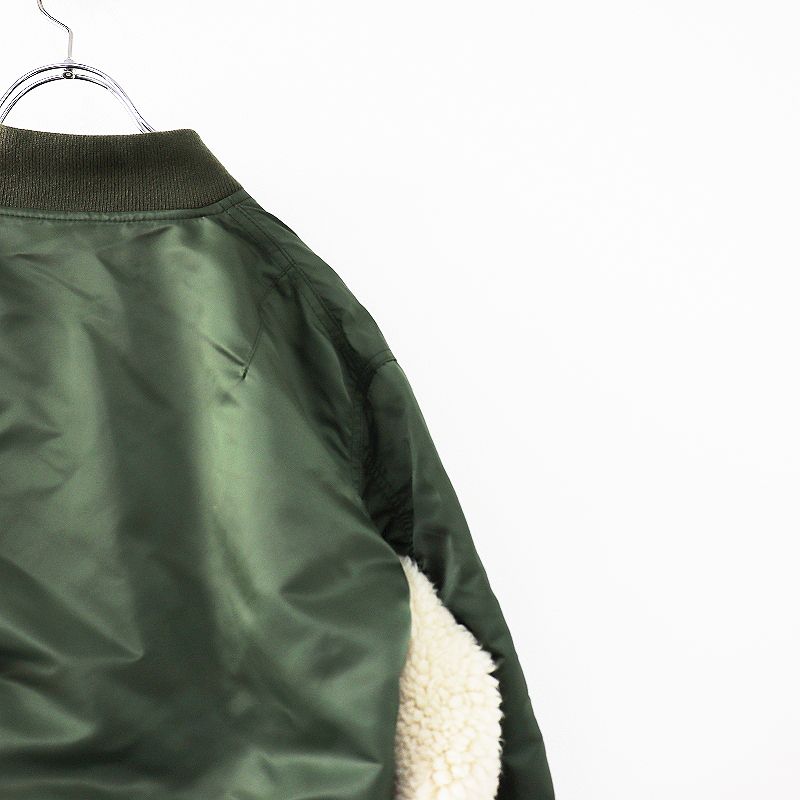 定価12.6万 2021AW sacai サカイ 21-05745 Nylon Twill Mix Blouson ナイロンツイルミックスブルゾン  3/カーキ MA-1 ボア【2400013452878】