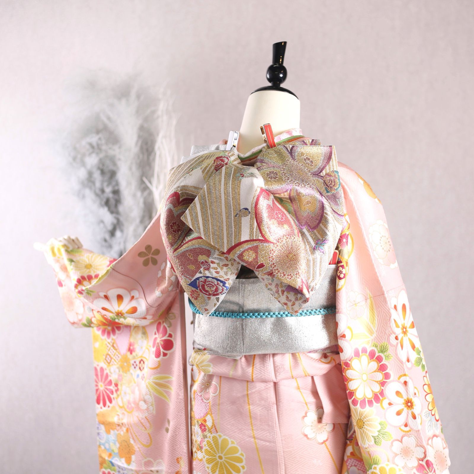 farfalla【美品　正絹お振袖　7点フルセット　Mサイズ】 f8025021r】【紫系】振袖 レンタル フルセット Mサイズ ほぼ新品 成人