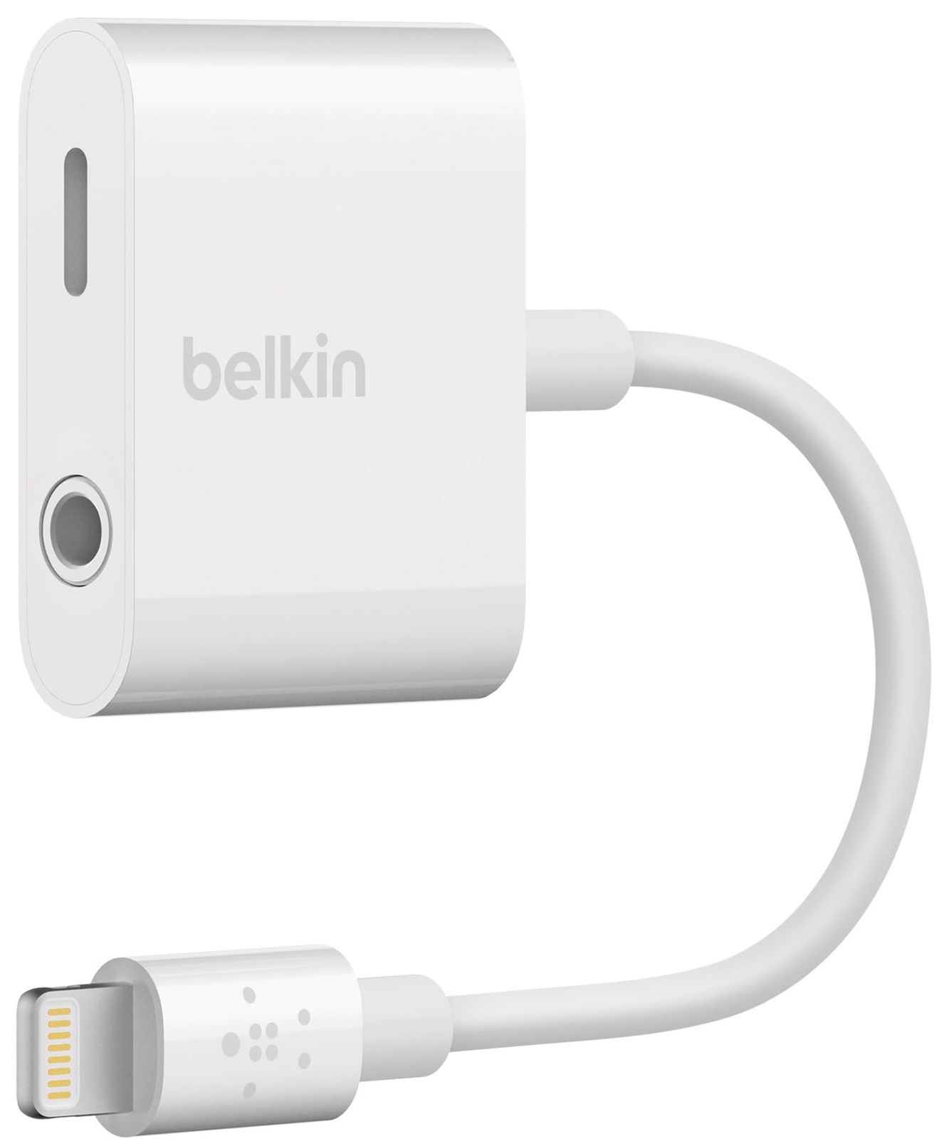 Belkin ライトニング - 3.5mmオーディオ デュアルアダプター iPhone 14 13 12 SE 11 XR 対応 MFi認証 イヤホン 充電同時可 データ転送対応 ホワイト F8J ライトニング 3.5mmオーディオ