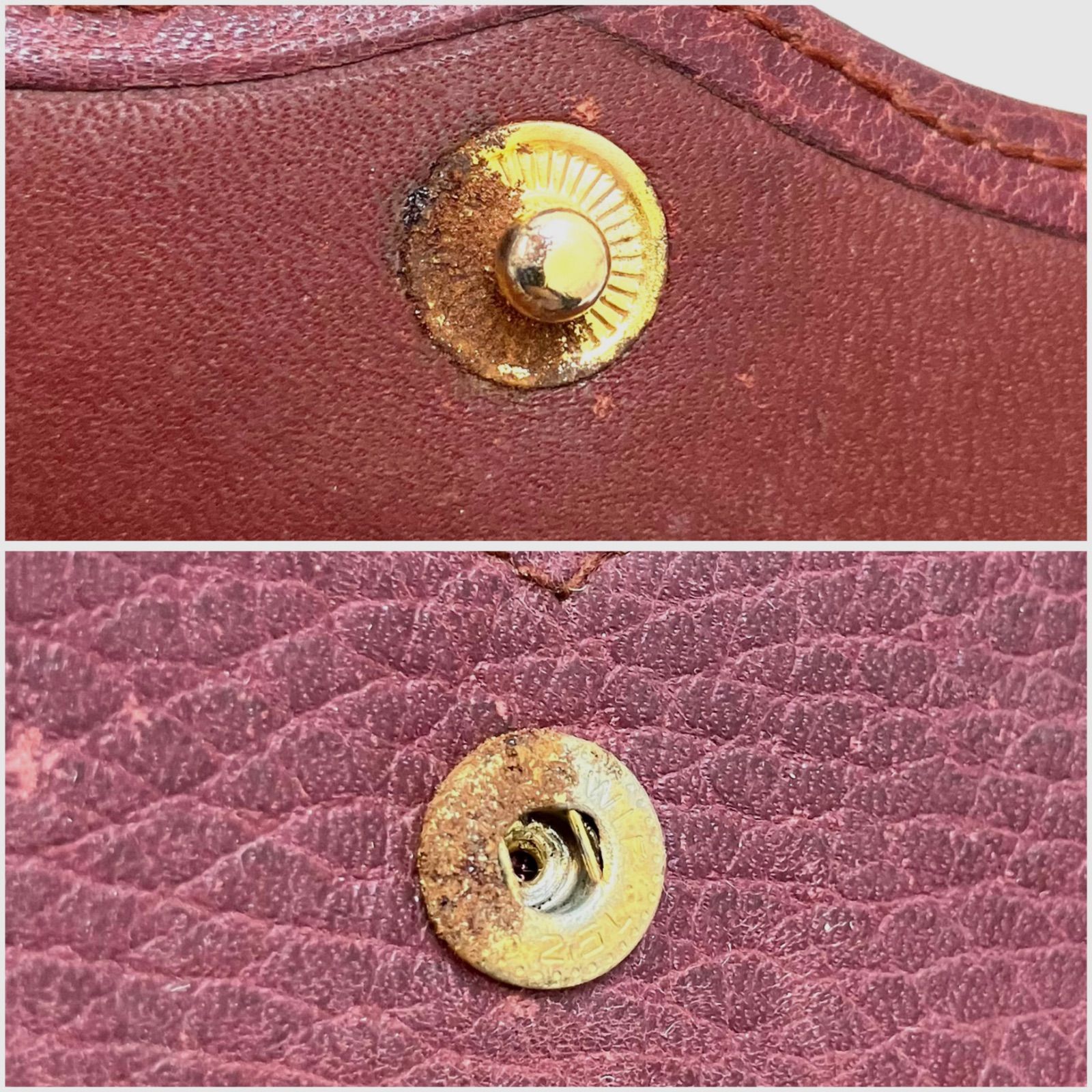 Cartier＊カルティエ レザーコインケース コイン入れ ボルドー系色