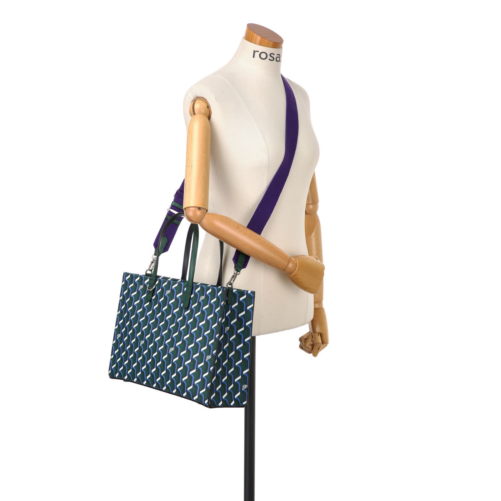 7】ROSA.K CABAS MONOGRAM DAY TOTE BAG BLUE MOUNTAIN sizeLL