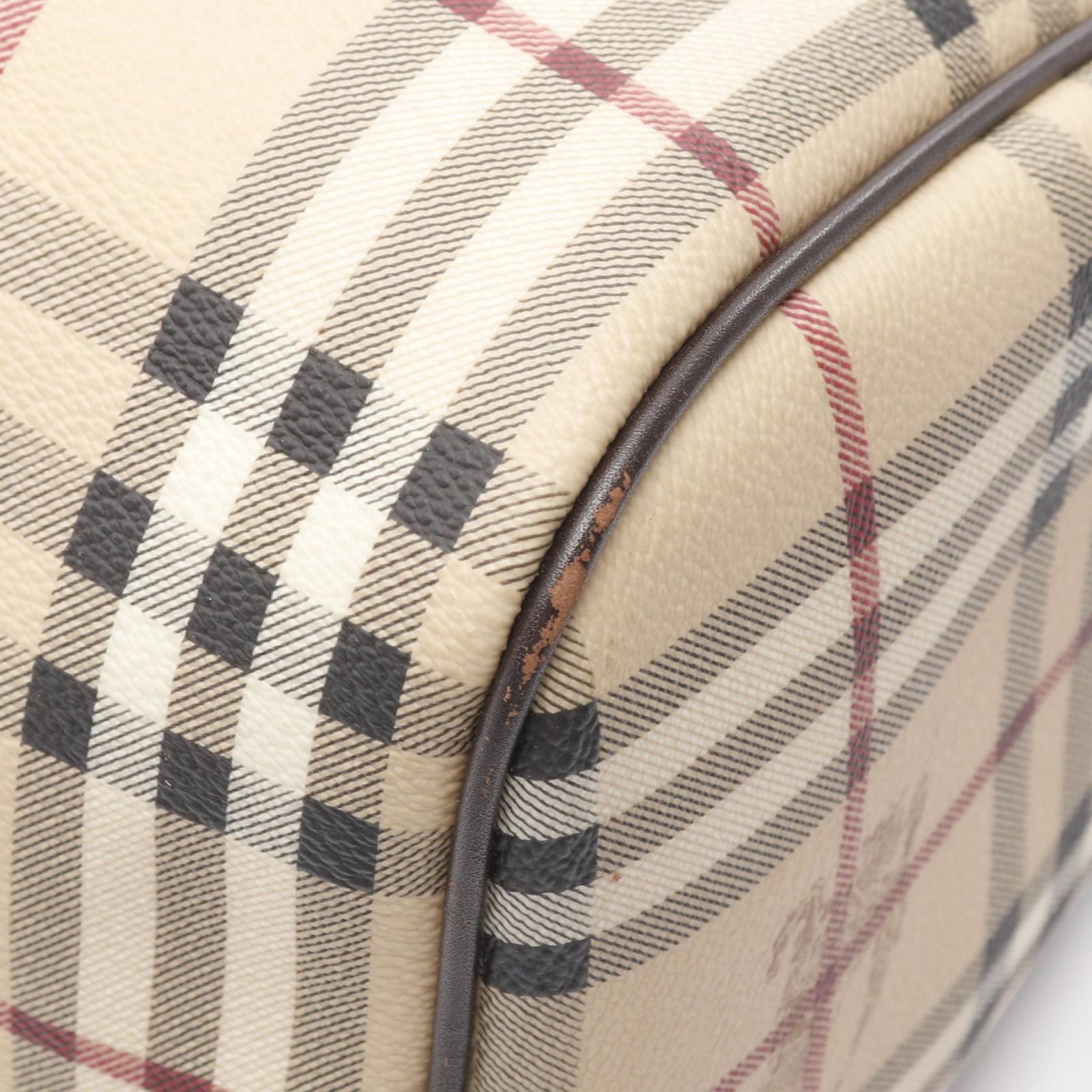 バーバリー BURBERRY ハンドバッグ ノバチェック ベージュ PVC