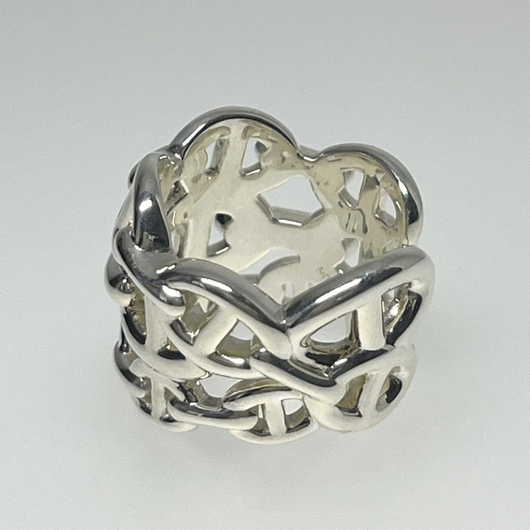 美品 HERMES エルメス シェーヌダンクル アンシェネ GM リング Ag925