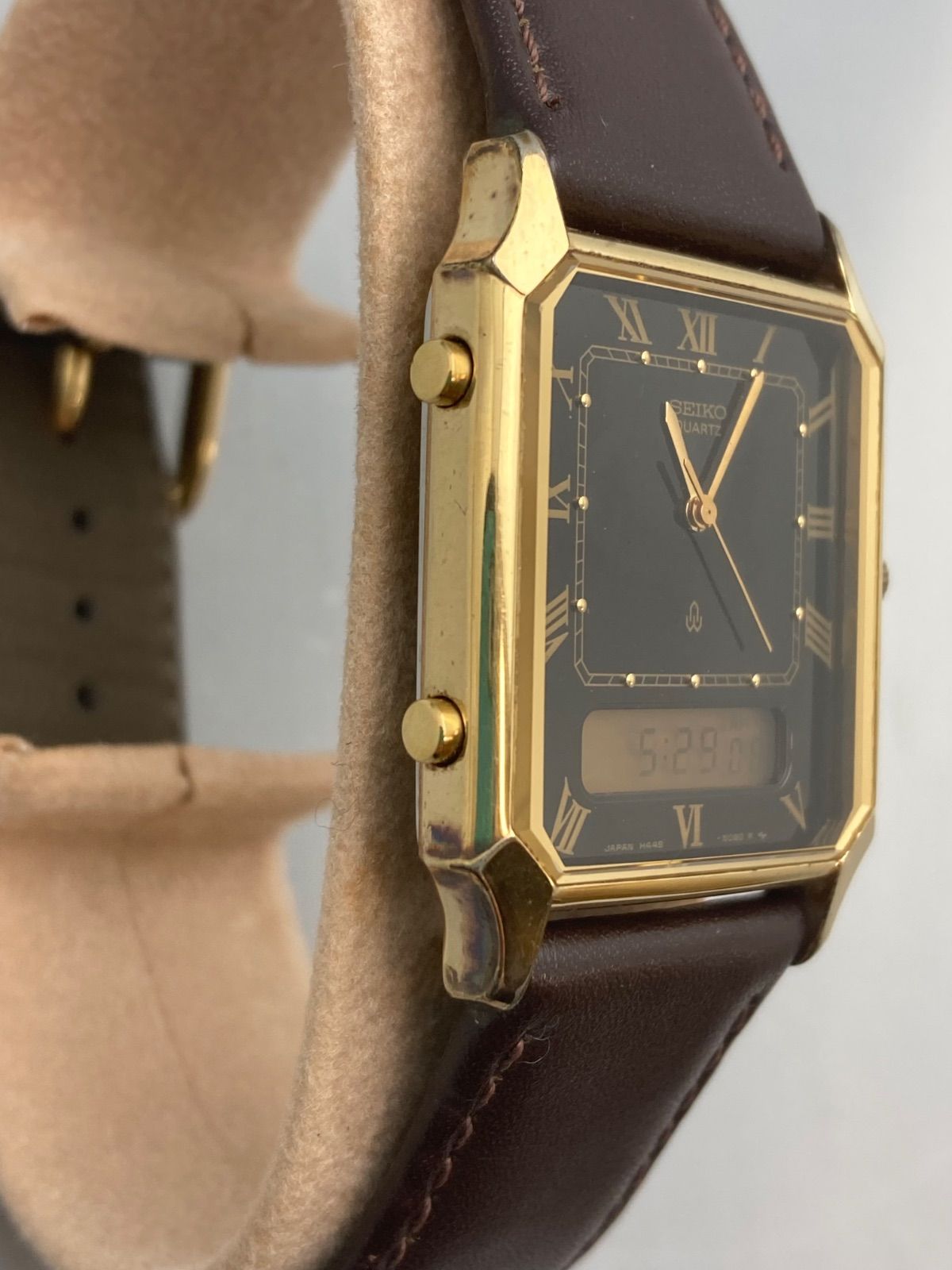 動作確認済 SEIKO セイコー H449-5080 クォーツ アナデジ ゴールド