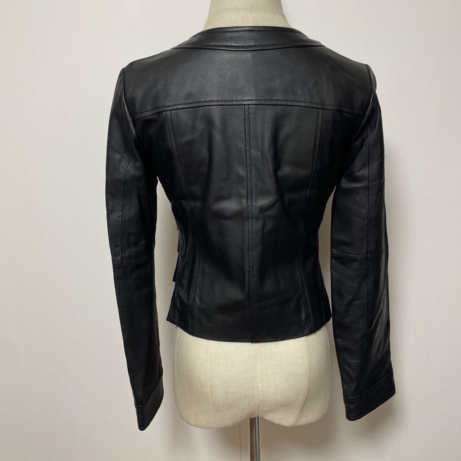 LOUNIE ルーニィ ラムレザー ブラック ジャケット 38