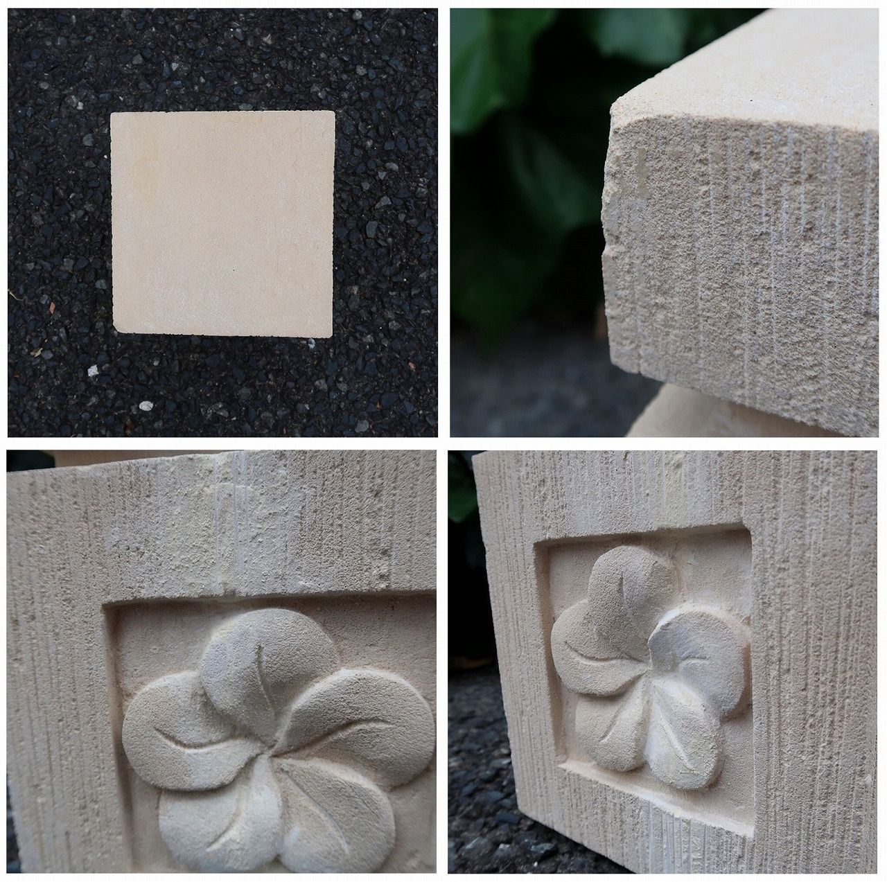 プルメリア石像スタンド パラスストーン 17X17X25 アジア雑貨 バリ雑貨