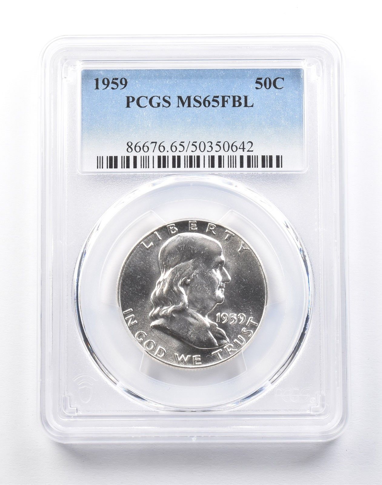 1959年 フランクリン ハーフダラー タイプ2 リバース MS65 FBL PCGS *4116