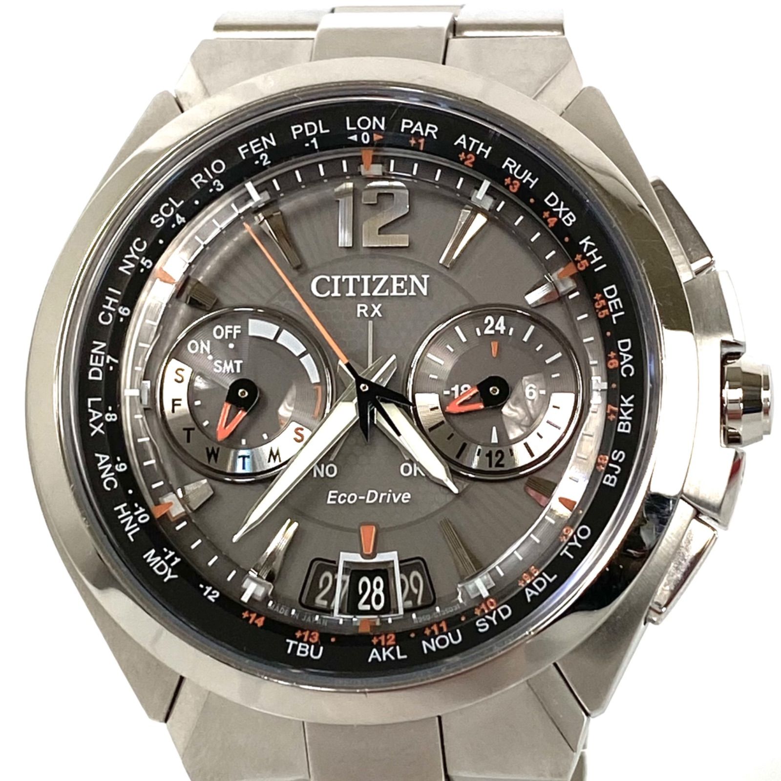 シチズン　CITIZEN　アテッサ　H950-S094704　エコドライブ　電波ソーラー　グレー　デイト表示