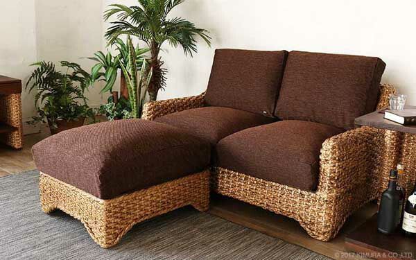 籐家具 インテリア ソファ 2人掛け 二人掛け 2P リビング ウォーター