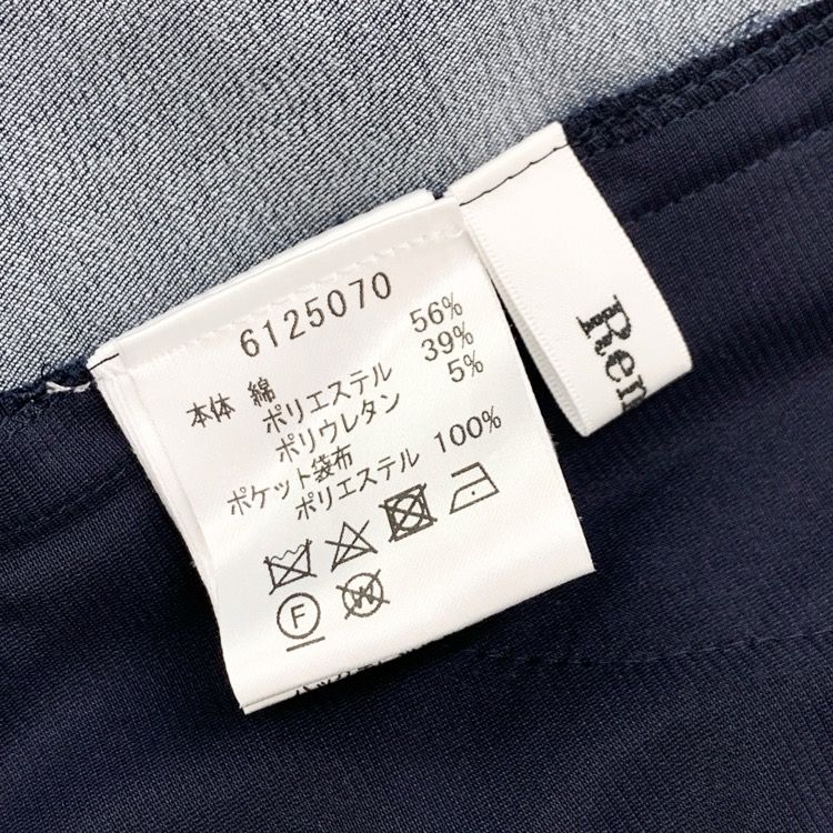 ルネ Rene ネイビー ウエストゴム パンツ サイズ36 Rene》☆美品☆ サイドボタン パンツ ネイビー 36 キレイな