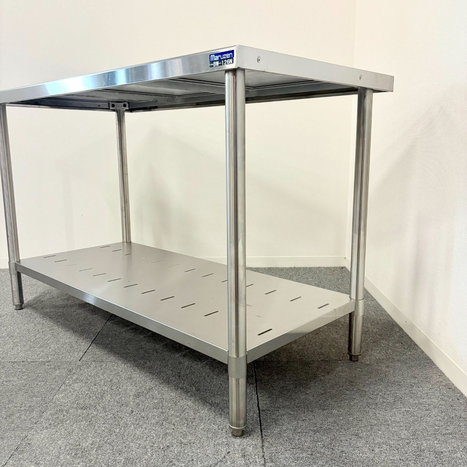 ステンレス作業台|マルゼン|BW-126N|幅1200mm×奥行600mm×高さ800mm|業務用|厨房機器|台|棚|テーブル|1571