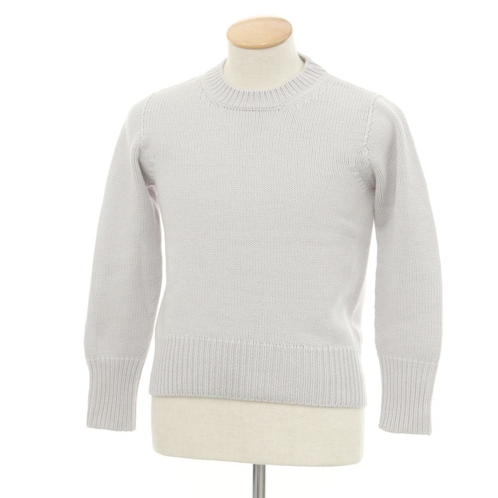 【中古】ザノーネ ZANONE ウール クルーネック プルオーバーニット ライトグレー【サイズ42】【メンズ】