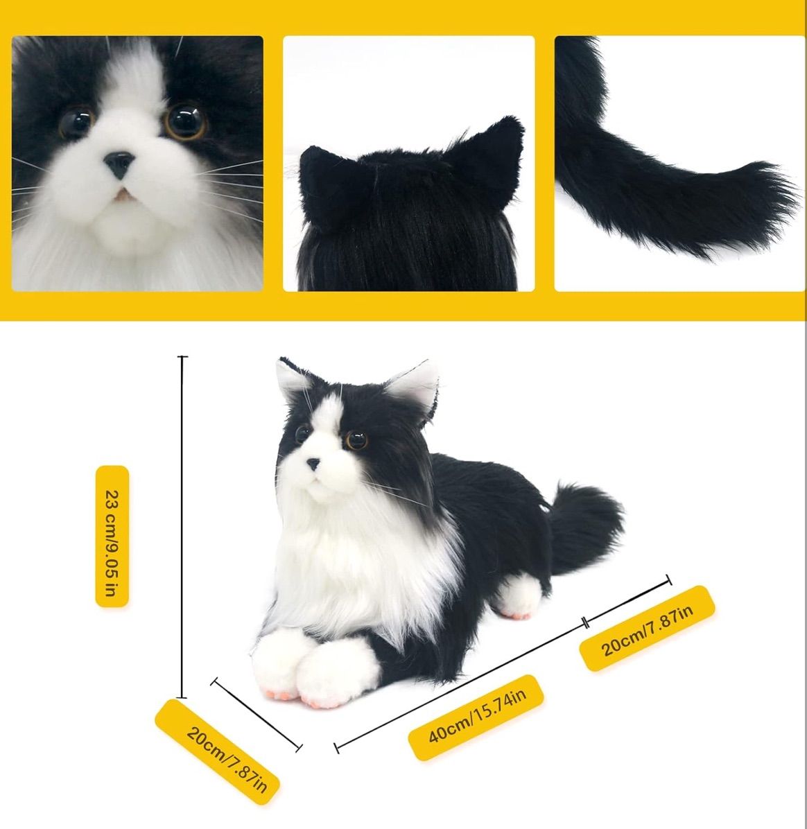 [56]猫ぬいぐるみ リアル 本物そっくり ハンドメイド やさしい手触 Amazon.co.jp: Chongker 猫ぬいぐるみ リアル 本物そっくり