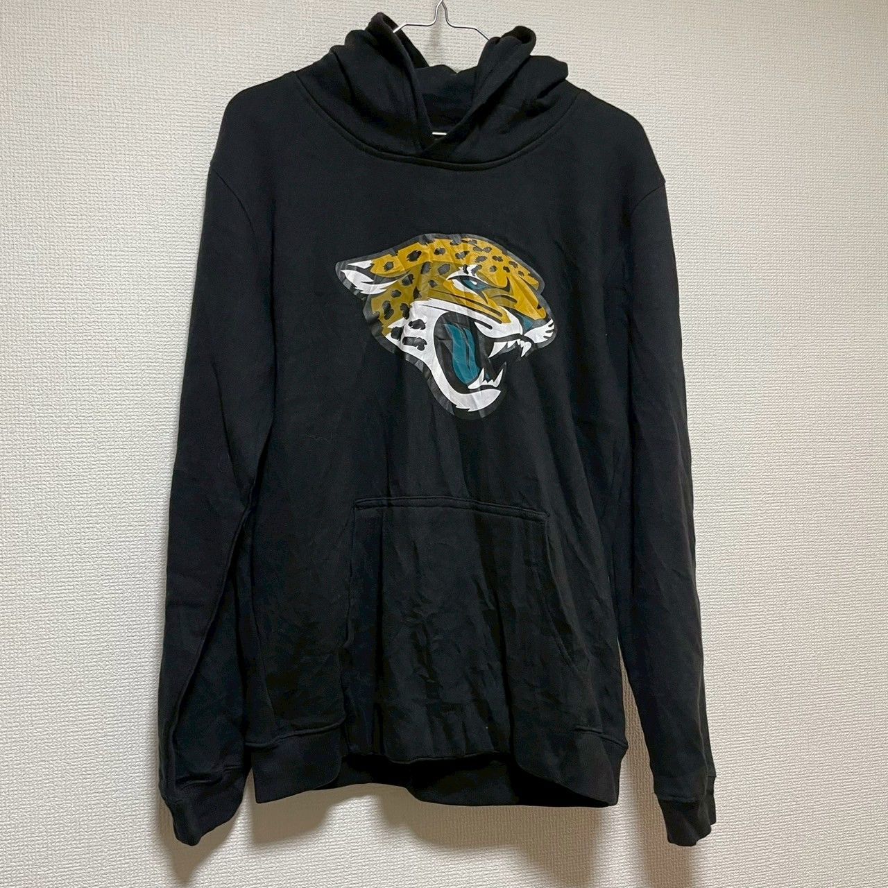 NFL フードパーカー 長袖 XL ブラック ビッグプリント アニマル