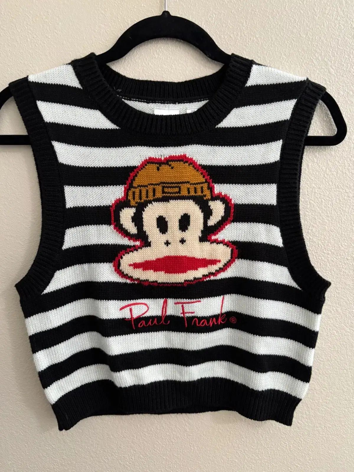 ポール フランク ストライプ クロップド ベスト S