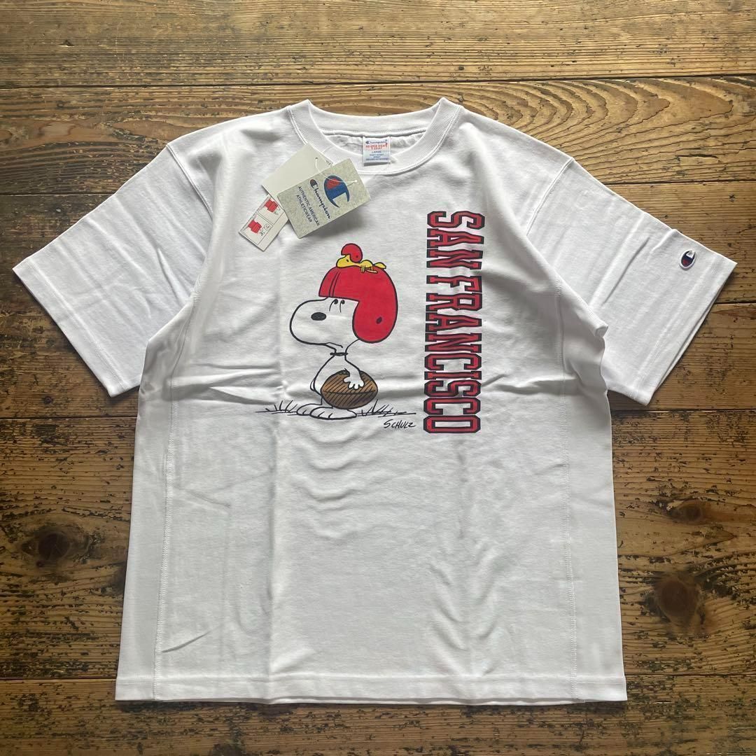 チャンピオン リバースウィーブ ｘ スヌーピー 染み込みプリント XL
