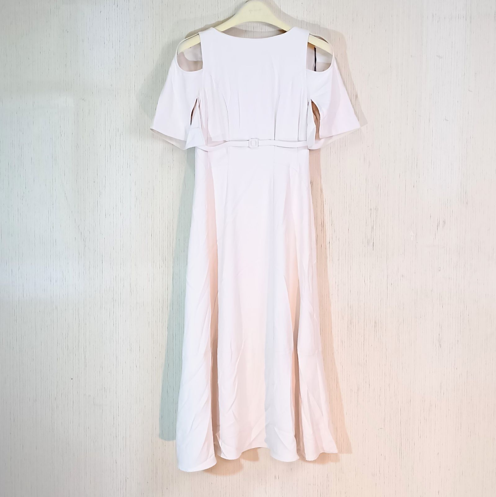 herlipto Adelaide Slit Belted Dress ecru