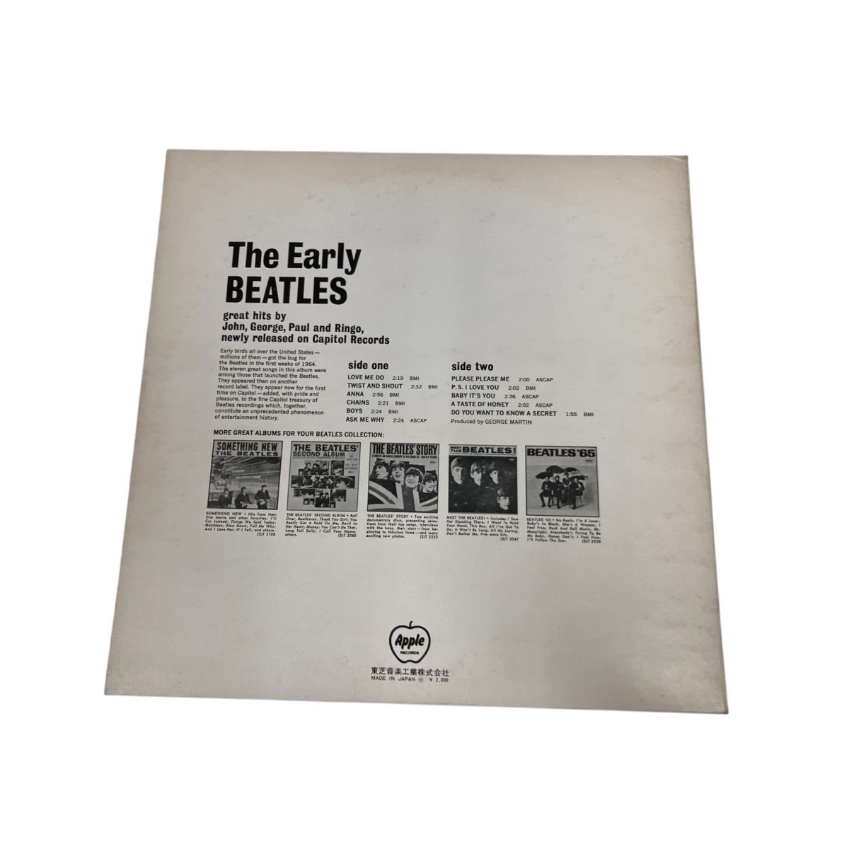 激レア！希少！The Early BEATLES レコード　USA製 激レア！希少！The Early BEATLES レコード USA製 Amazon.co.jp