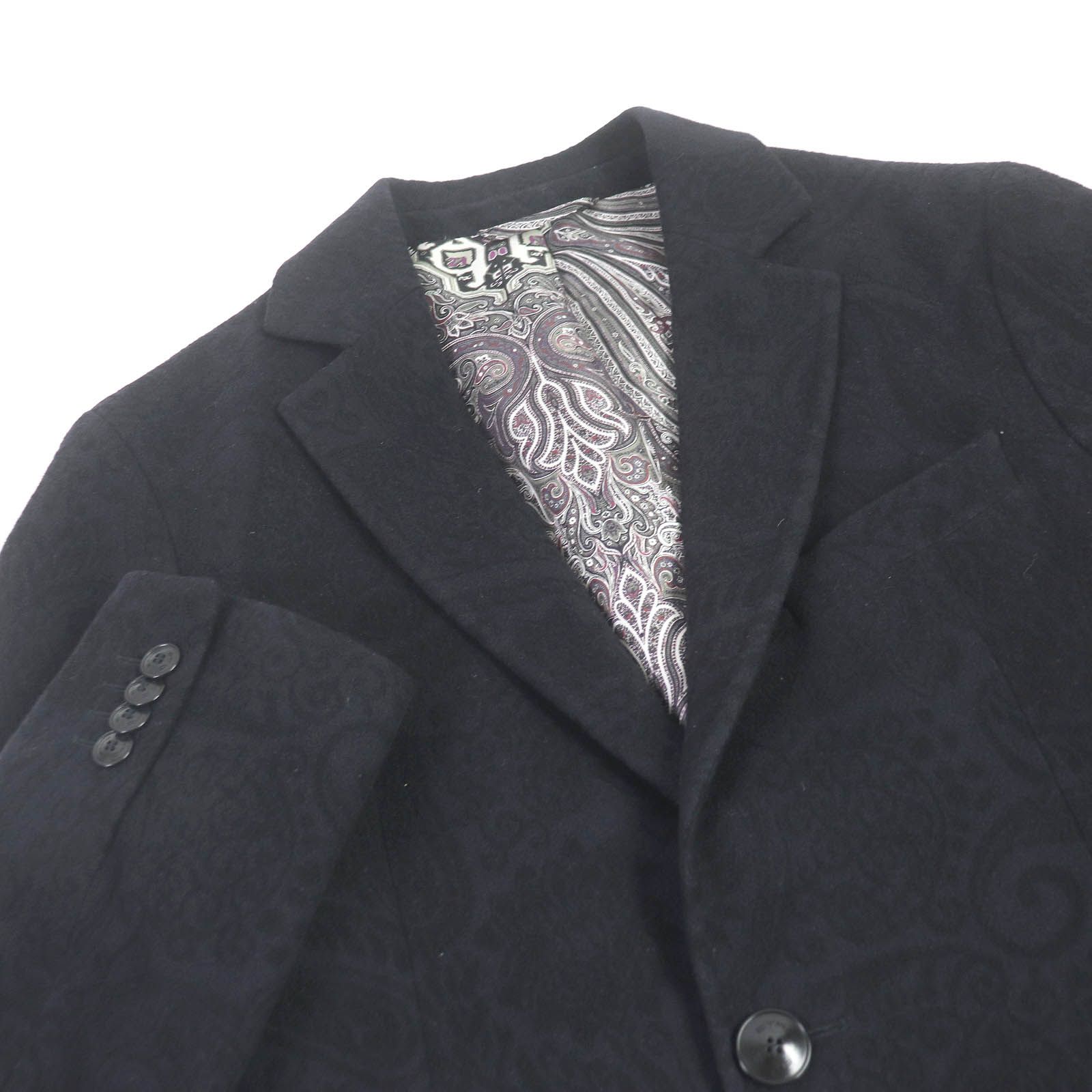 エトロ チェスターコート ブラック カシミヤ100% ペリズリー柄 ETRO／エトロ】からペイズリー柄チェスターコート入荷です