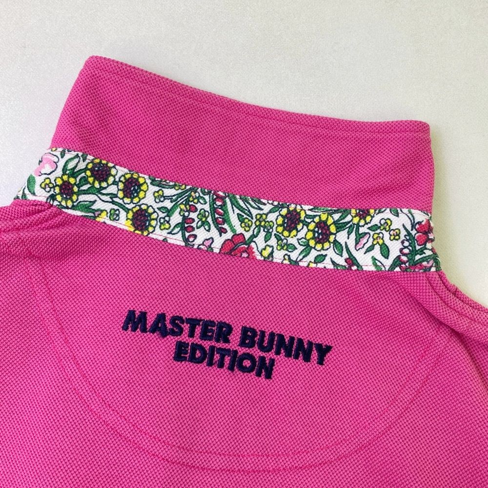 MASTER BUNNY EDITION - coco 中古 マスターバニーエディション MASTER BUNNY EDITION レディース 半袖ポロシャツ 0(S) ピンク PG シンプル SWAGGY BUNNY】ポップコーンハニカム半袖ポロシャツ | MASTER